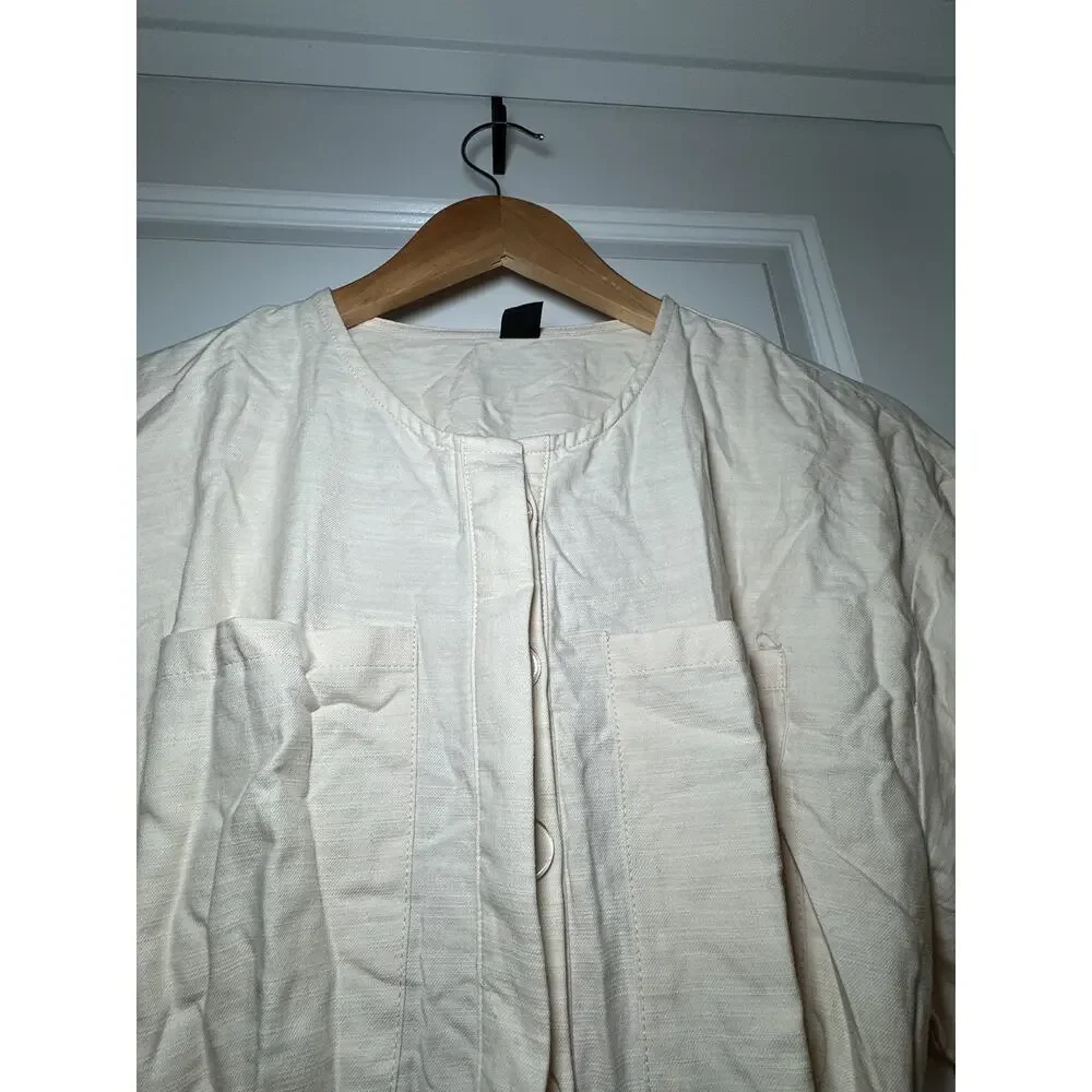 SHEIN Casual Linen 3/4 Sleeve Shorts Romper Jumpsuits With Belt Size 6 / Medium - Picture 11 of 11